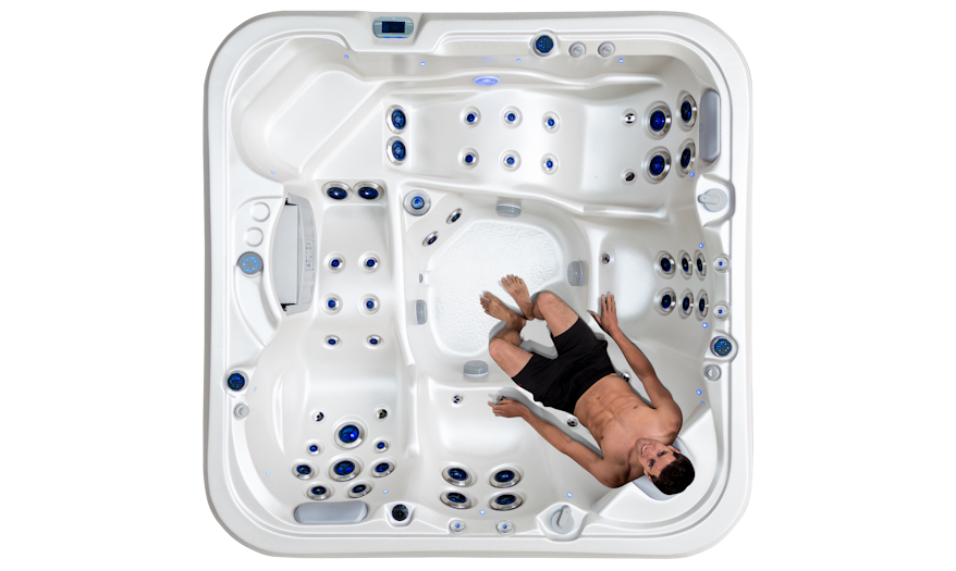 Top down view of the Vortex Nitro with a man on the neck and shoulder therapy seat