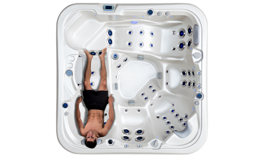 Top down view of the Vortex Nitro with a man on the lounger