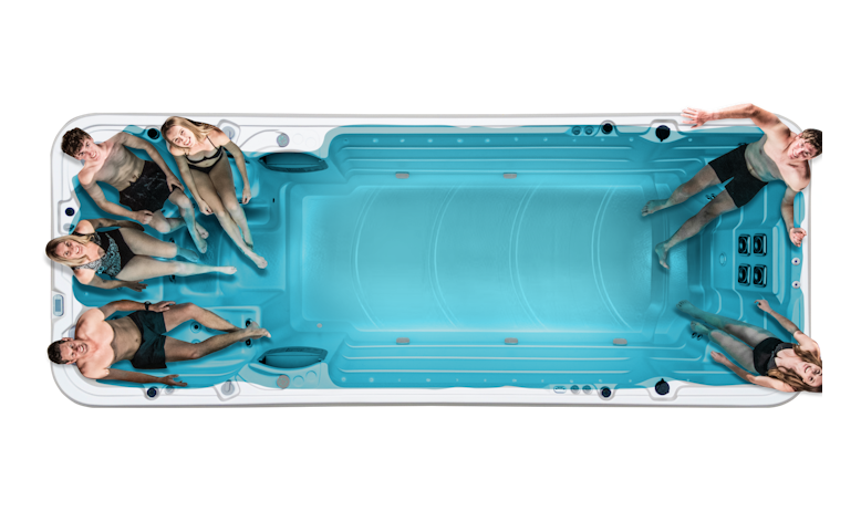 Aqualap top down image with people