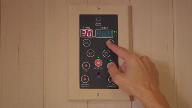 Vortex Sauna digital temperature control