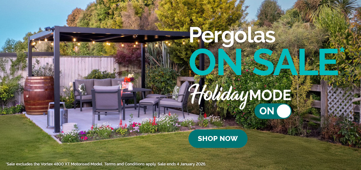 Pergolas On Sale - Holiday Mode On banner
