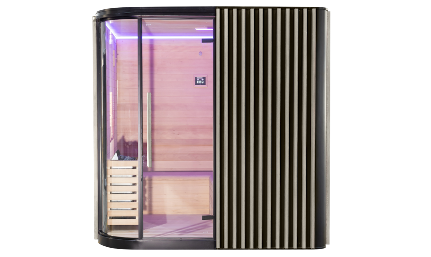 Front view of the Elementa 6-person sauna