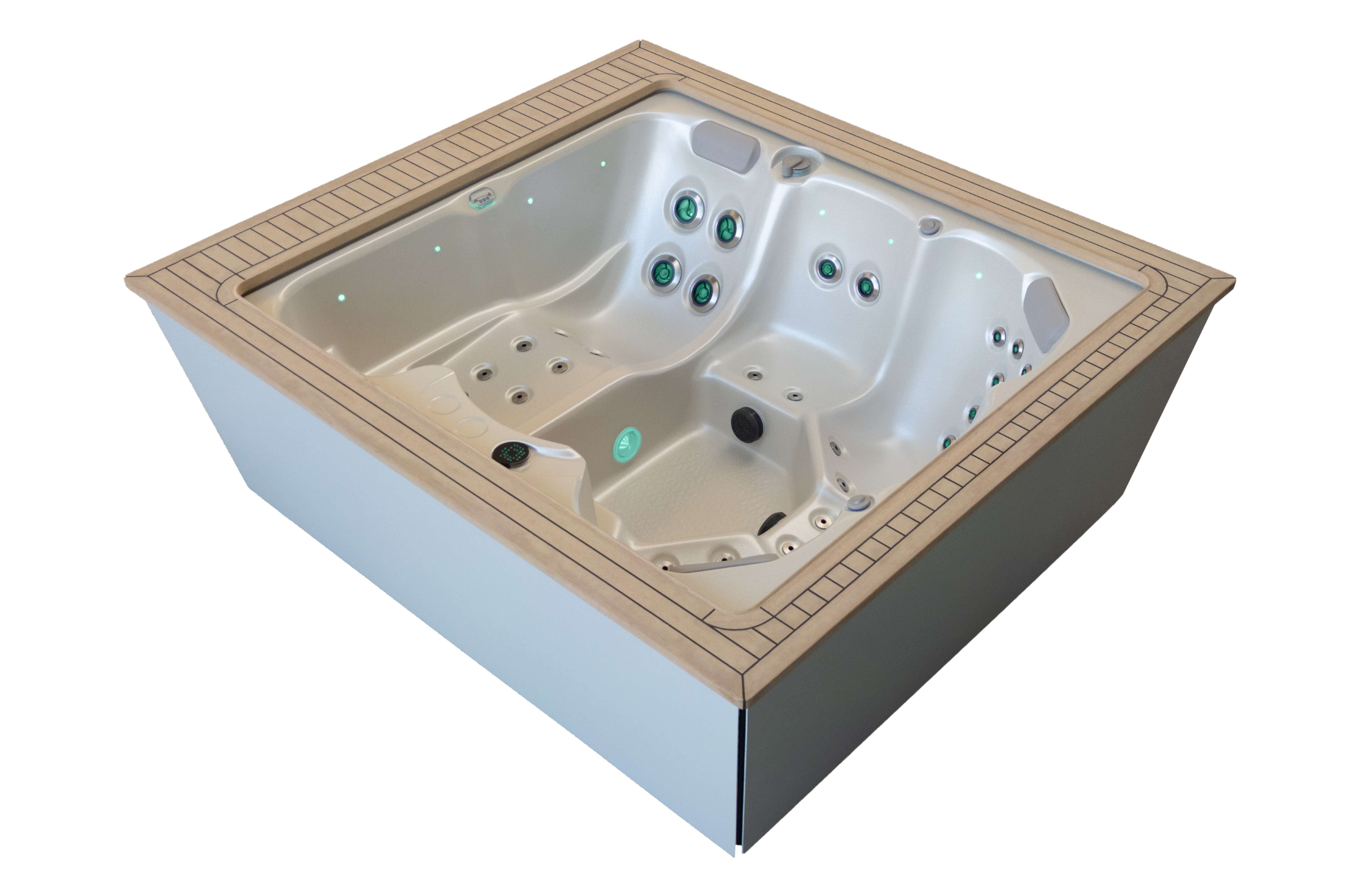 Angled view of the Nexus spa pool without steps