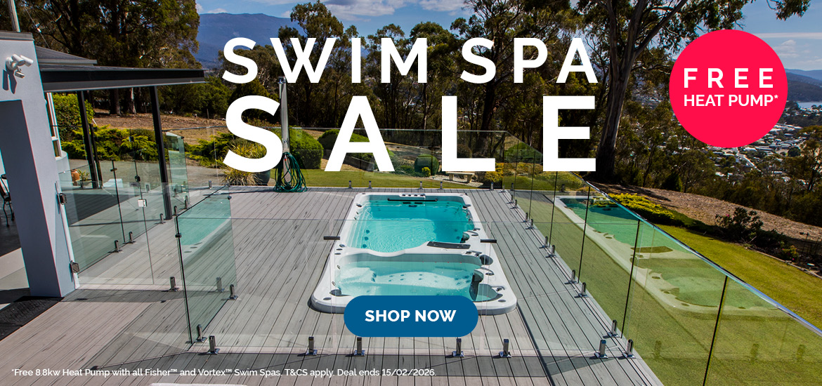 Swim Spa Sale - FREE Heat Pump banner