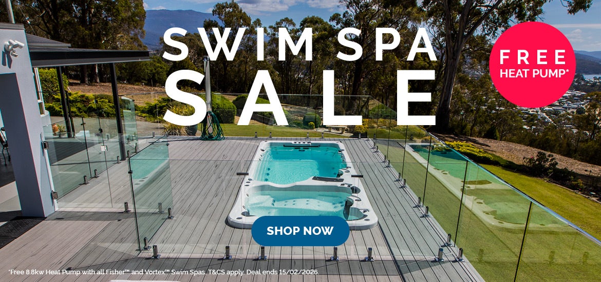 Swim Spa Sale - FREE Heat Pump banner