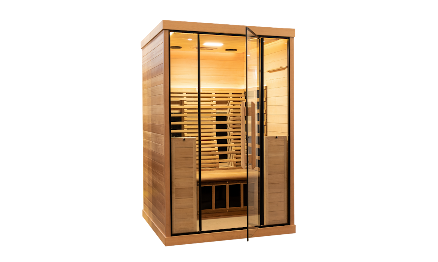 Angled view of the Prestige ™ 2 Person Sauna