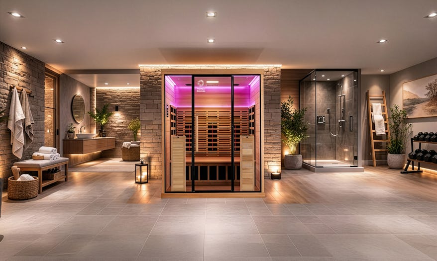 Vortex® Prestige™ 3-person Infrared Sauna in wellness spa