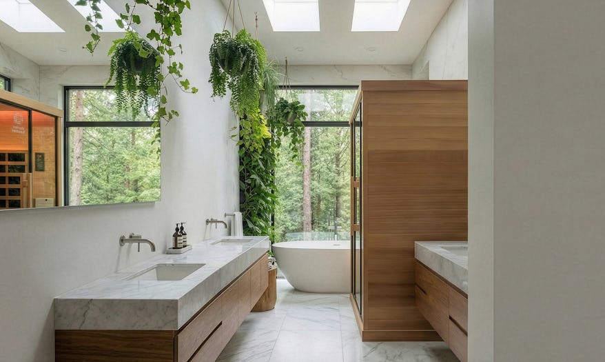 Vortex® Prestige™ 2 Person Infrared Sauna bathroom side view