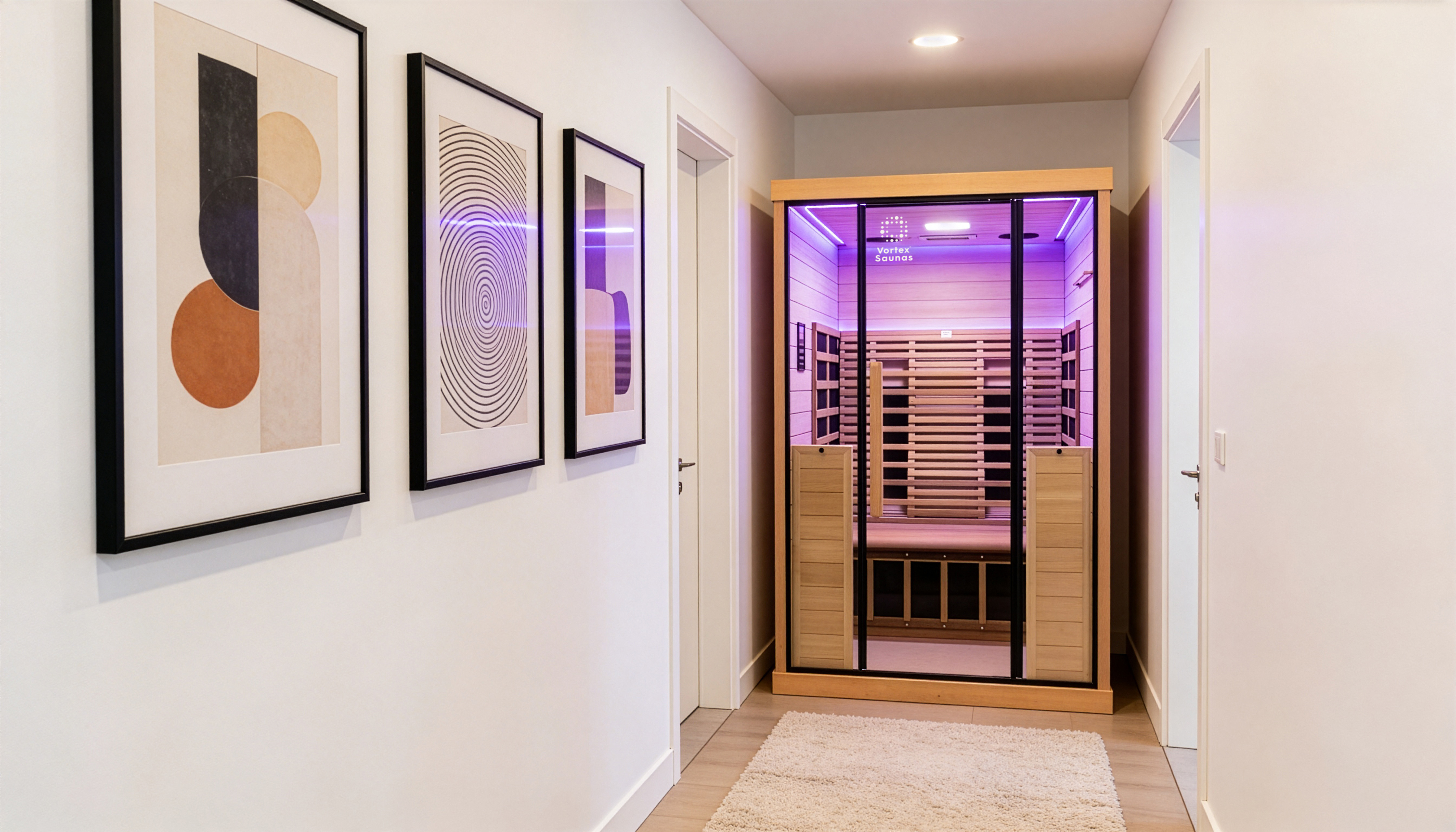 Vortex® Prestige™ 2 Infrared Sauna in hallway