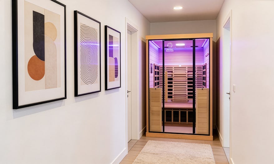 Vortex® Prestige™ 2 Infrared Sauna in hallway