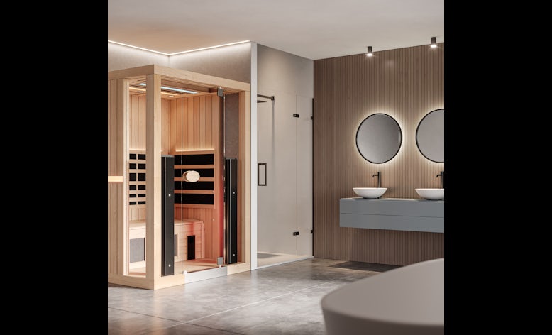 Jacuzzi 2-person sauna in a luxurious bathroom