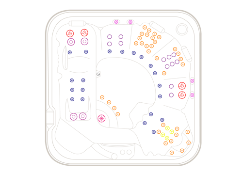 Jet layout of the Spectrum spa pool