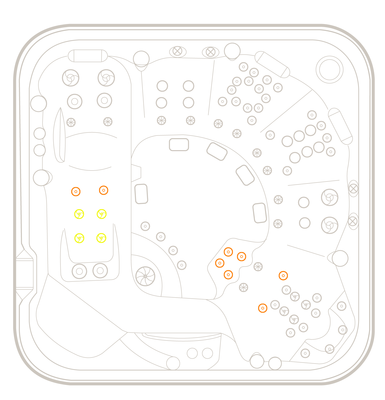 Jet layout of the Spectrum HP spa pool