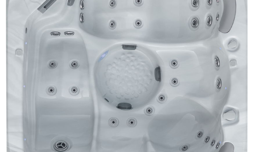 Top down view of the Fisher 5D spa pool