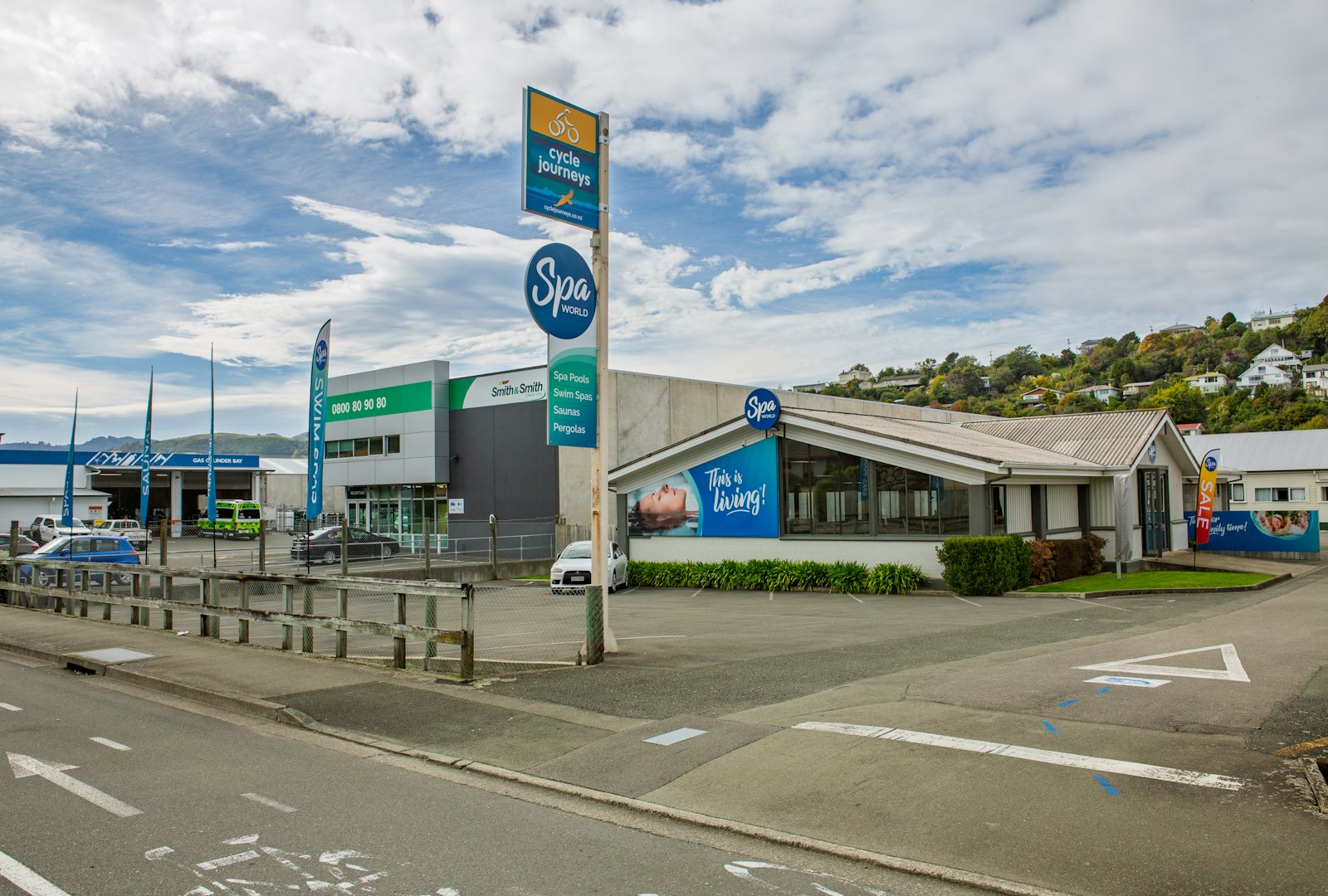 Exterior view of the Spa World Nelson showroom