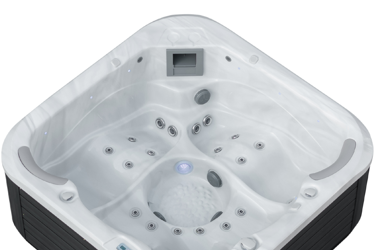 Angled view of the Fisher 5D images featuring the two loungers