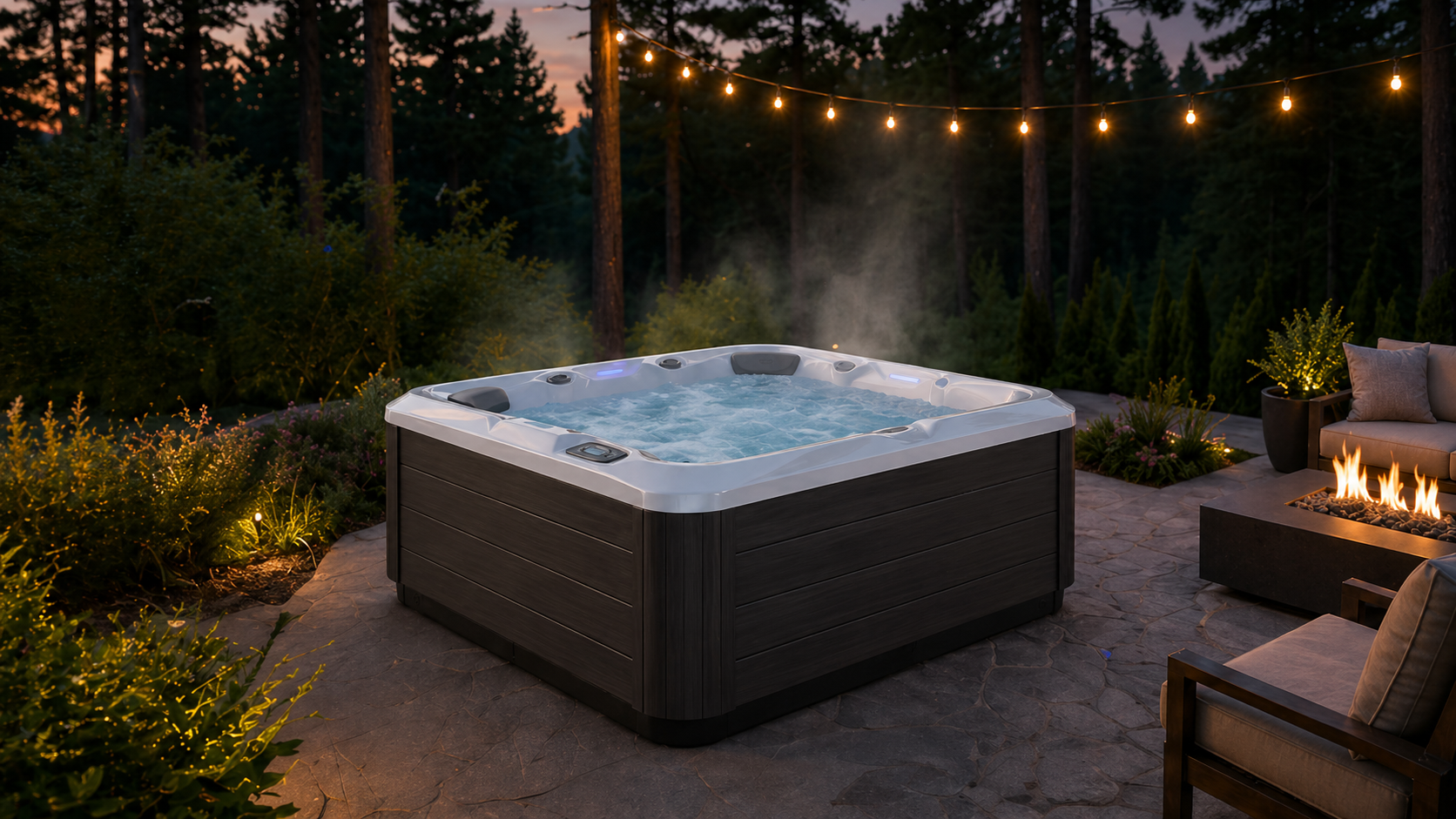 J-204™ spa pool in a beautiful backyard