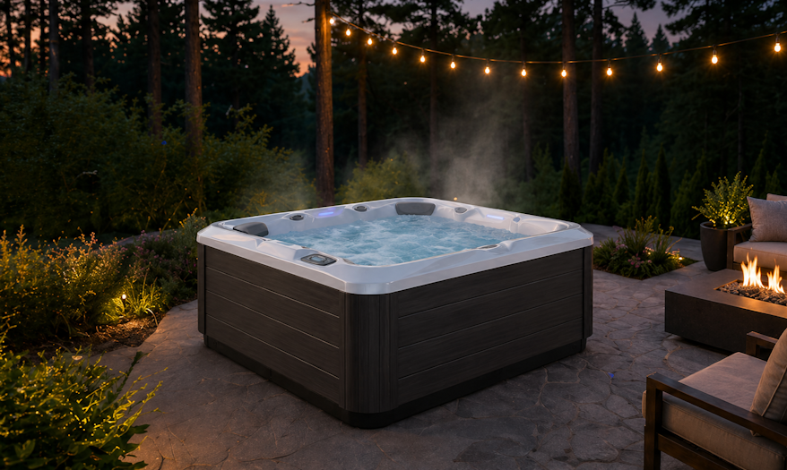 J-204™ spa pool in a beautiful backyard