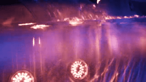 Waterfall with lights