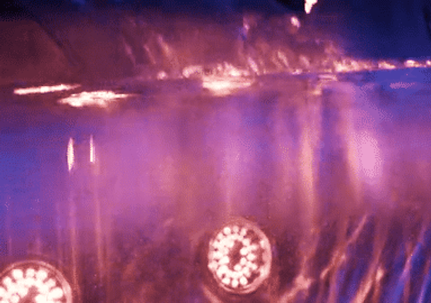 Waterfall with lights