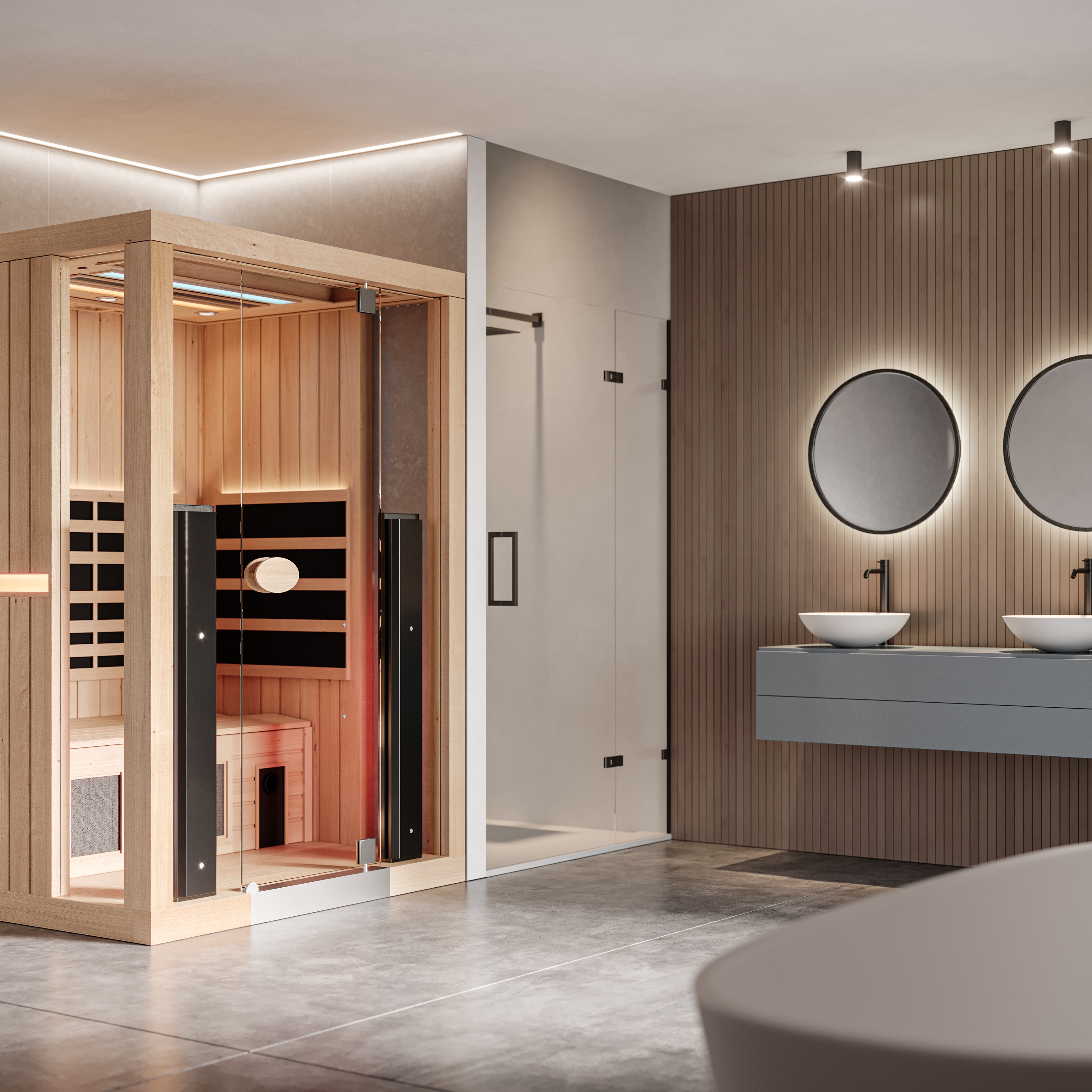 Jacuzzi 2-person sauna in a luxurious bathroom