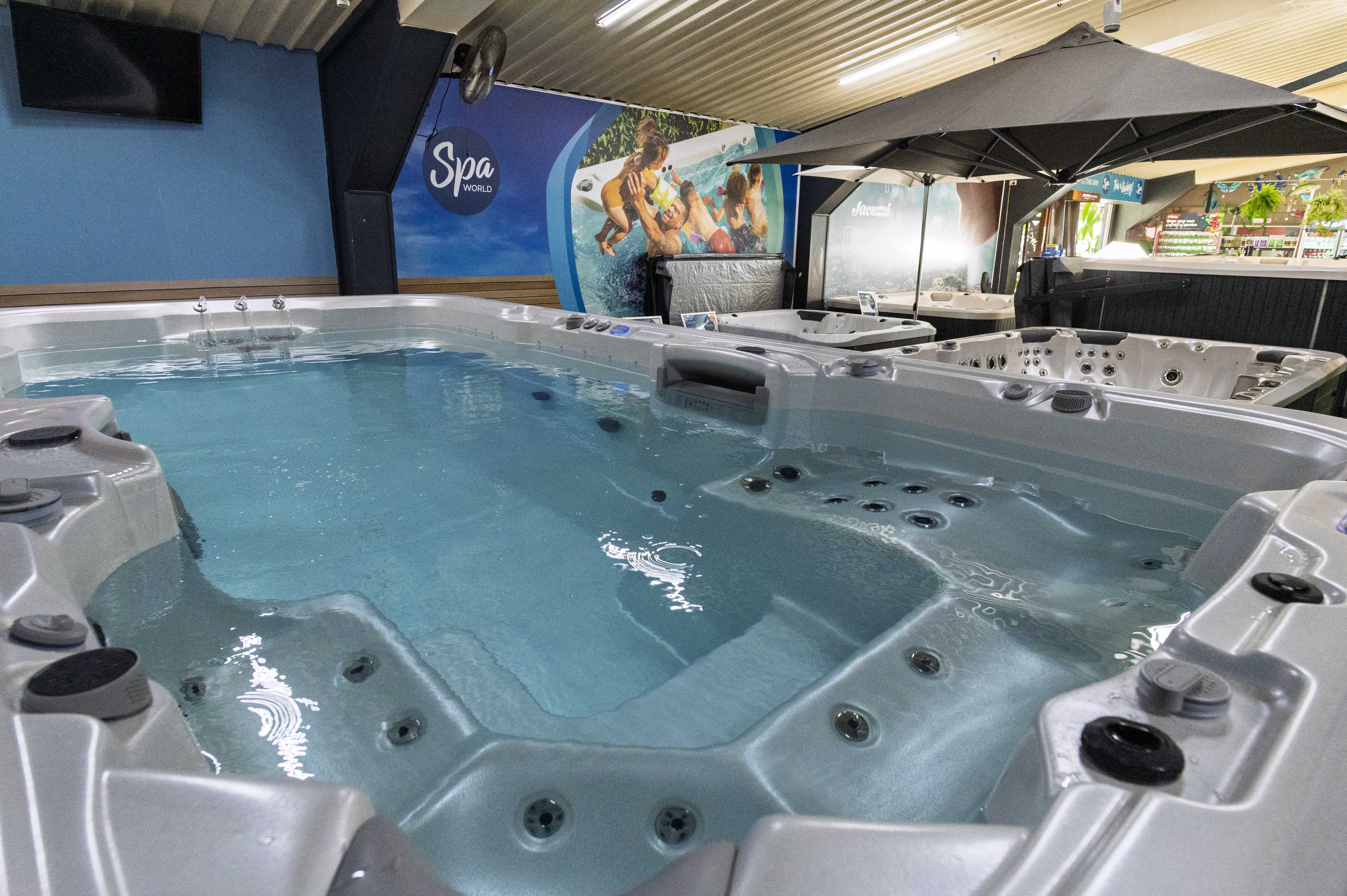 Swim spa on display at the Bundaberg showroom