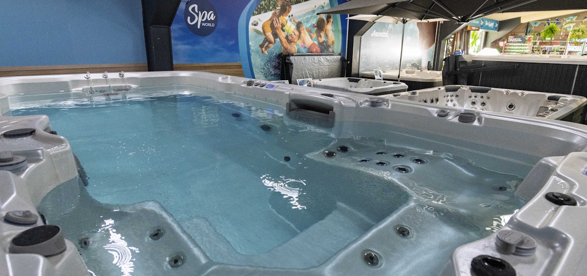 Swim spa on display at the Bundaberg showroom