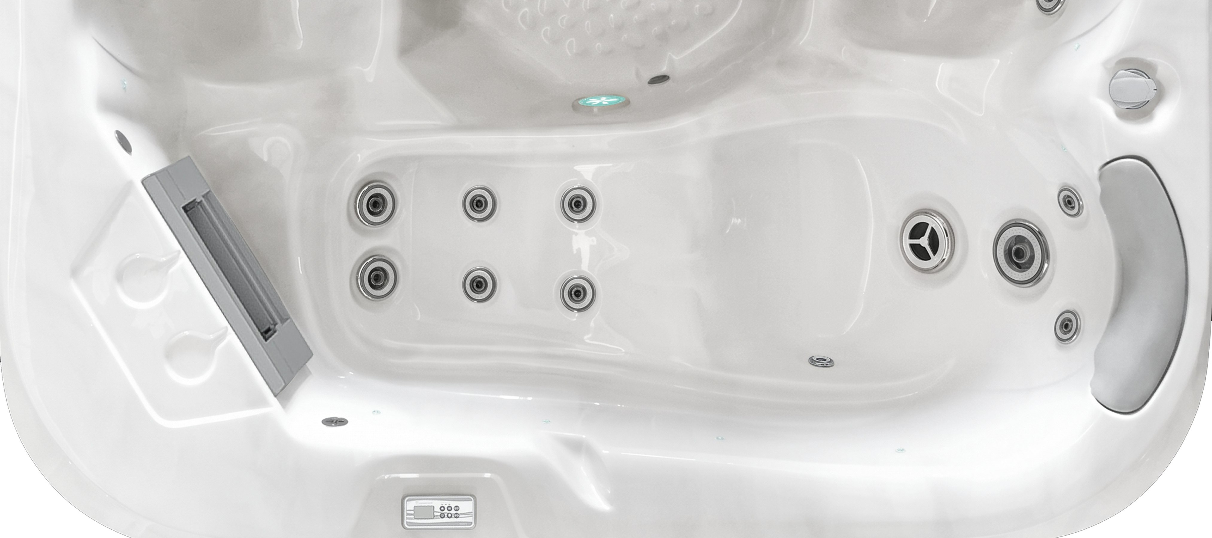 Top down view of the Fisher 6 spa pool lounger