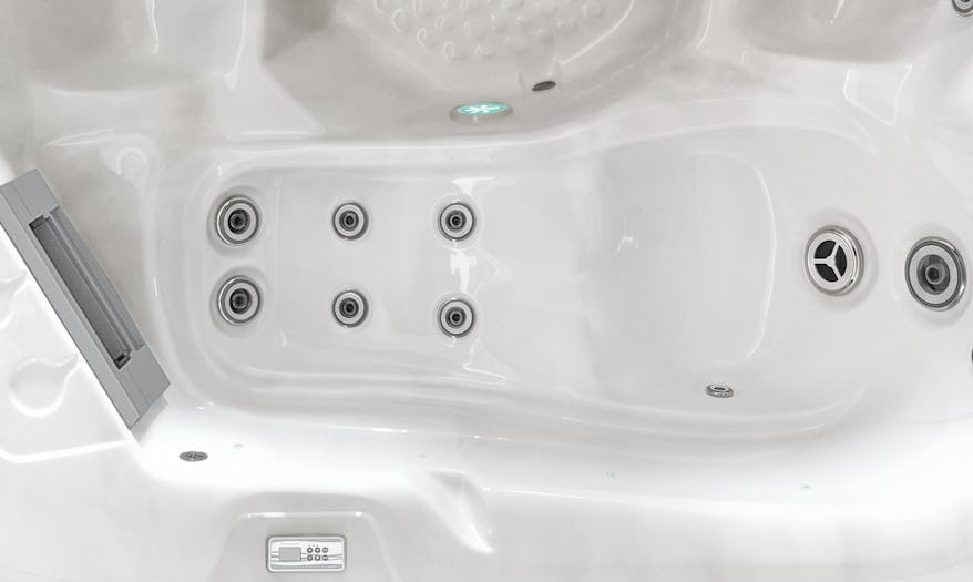 Top down view of the Fisher 6 spa pool lounger