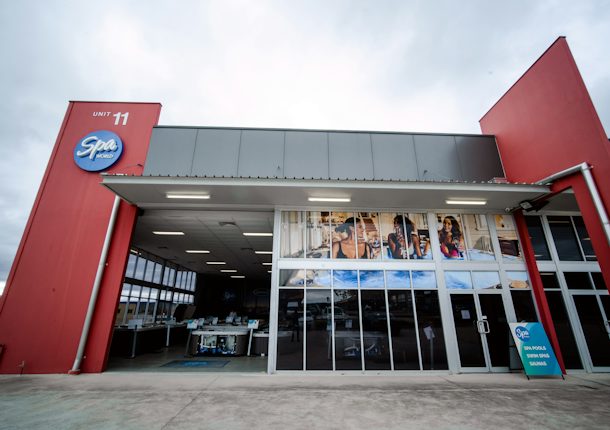 Front view of the Spa World Canberra showroom