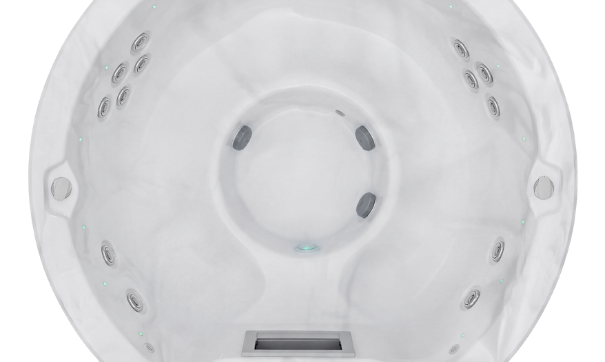 Top down view of the Fisher Orbit spa pool