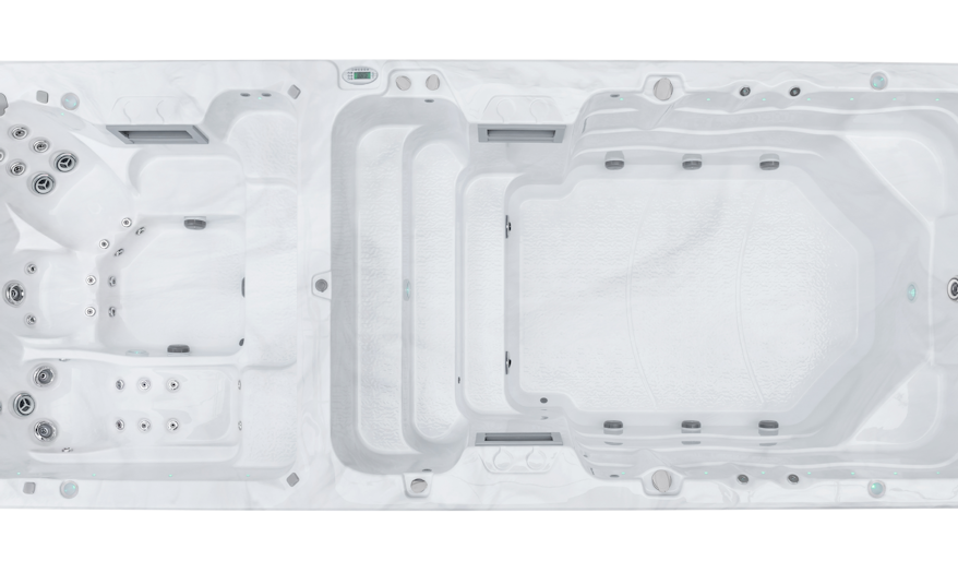 Top down view of the Fisher Dual swim spa