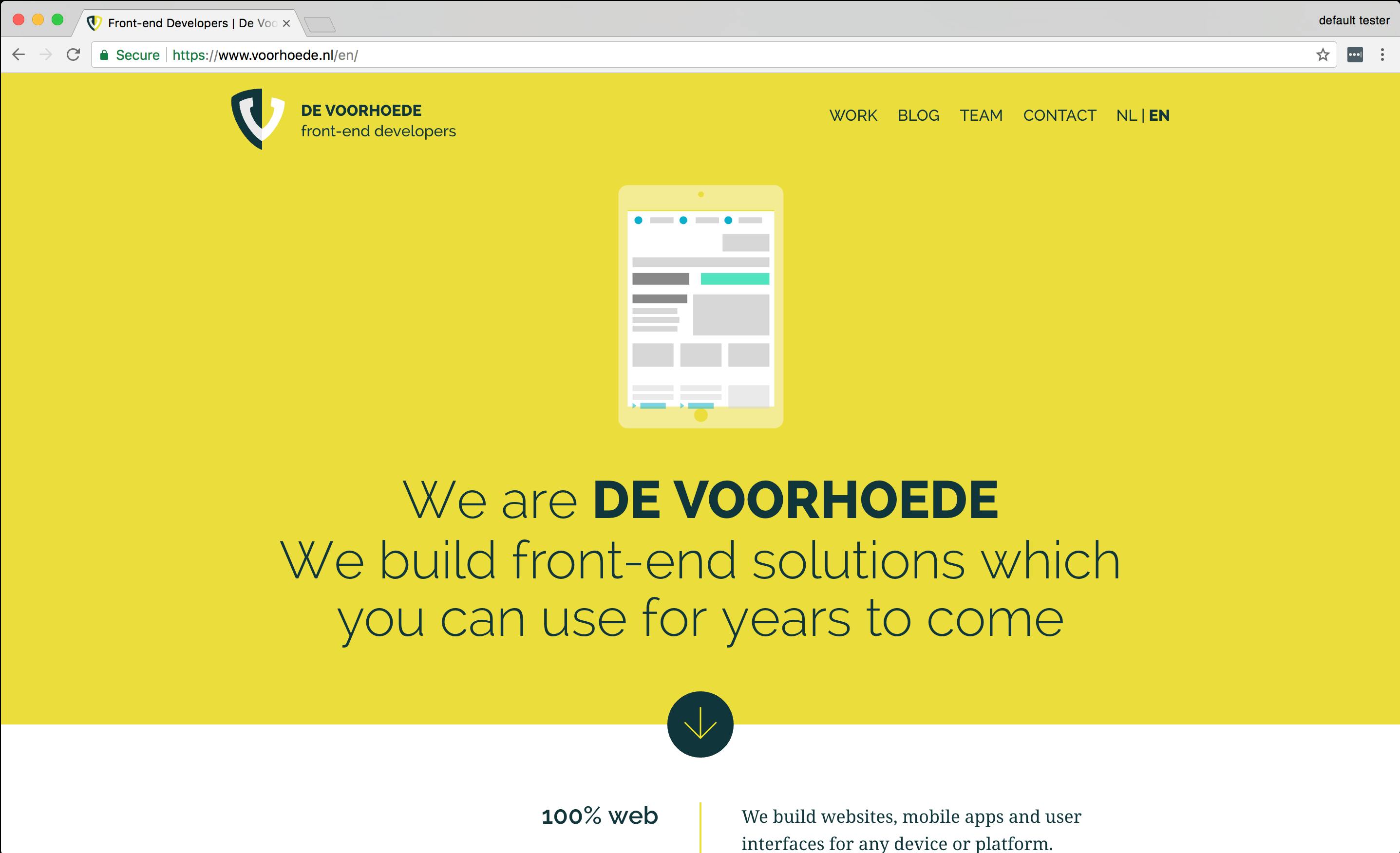 Homepage of De Voorhoede website