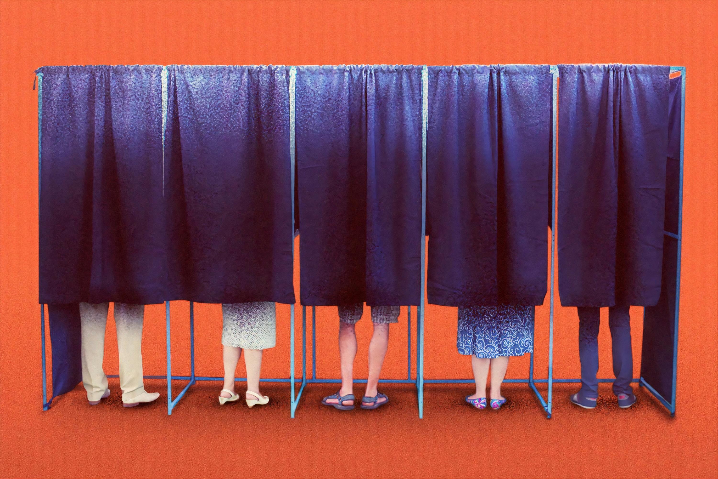 People voting in polling booth