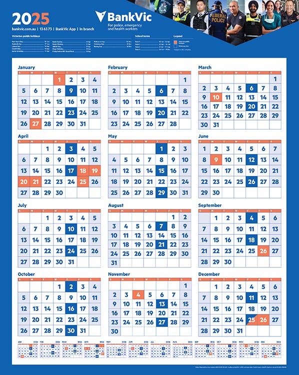 BankVic 2025 Wall Calendar