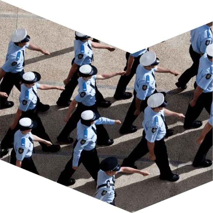 Police marching is the image but it is for a term deposit offer special for AFPA members. Call BankVic for more information  136373