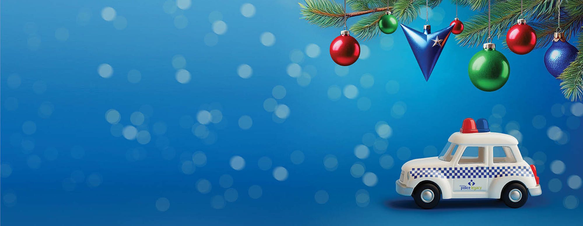 VPL Children's Christmas Appeal supported by Bankvic, graphic image with toy police car