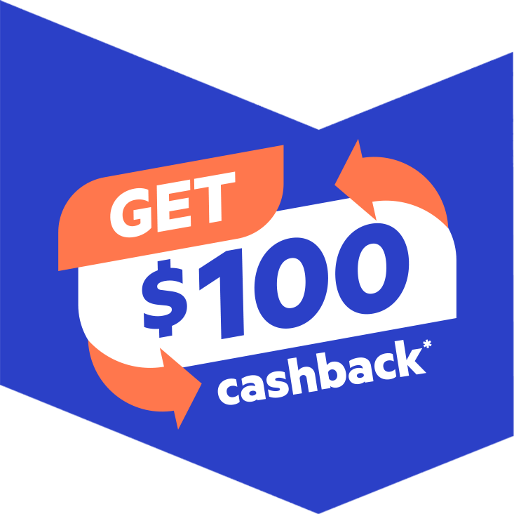 Insurance get $100 cashback website banner