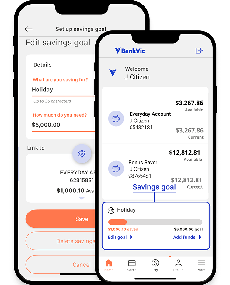 BankVic App Savings Goal image