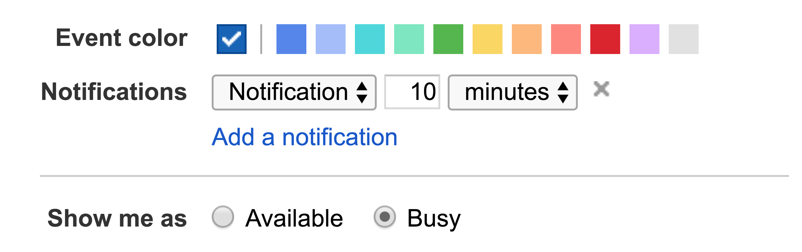 Old Google Calendar UI