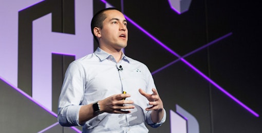 Mitchell Hashimoto presenting at HashiConf 2017.