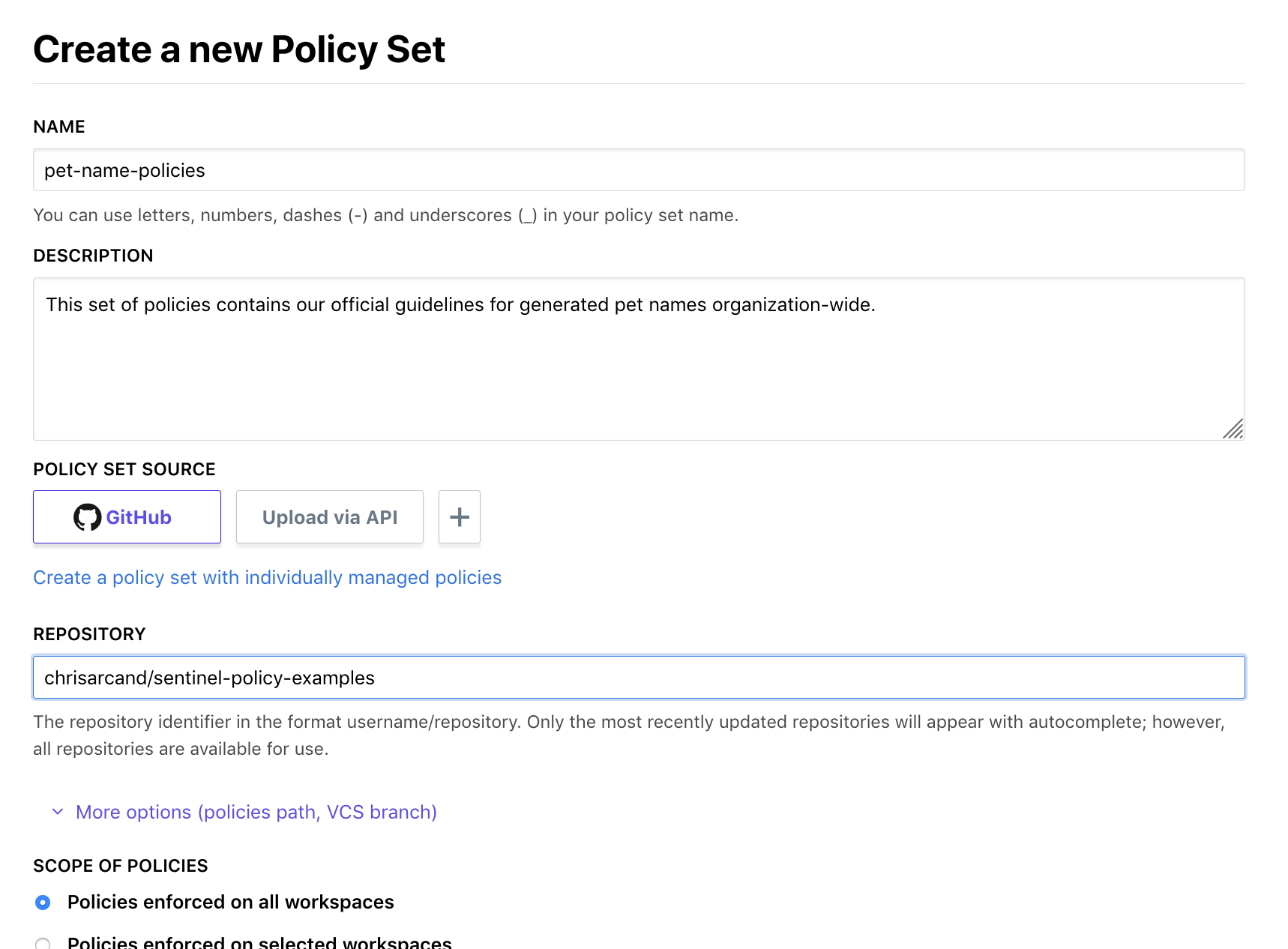 Creating Versioned Policies