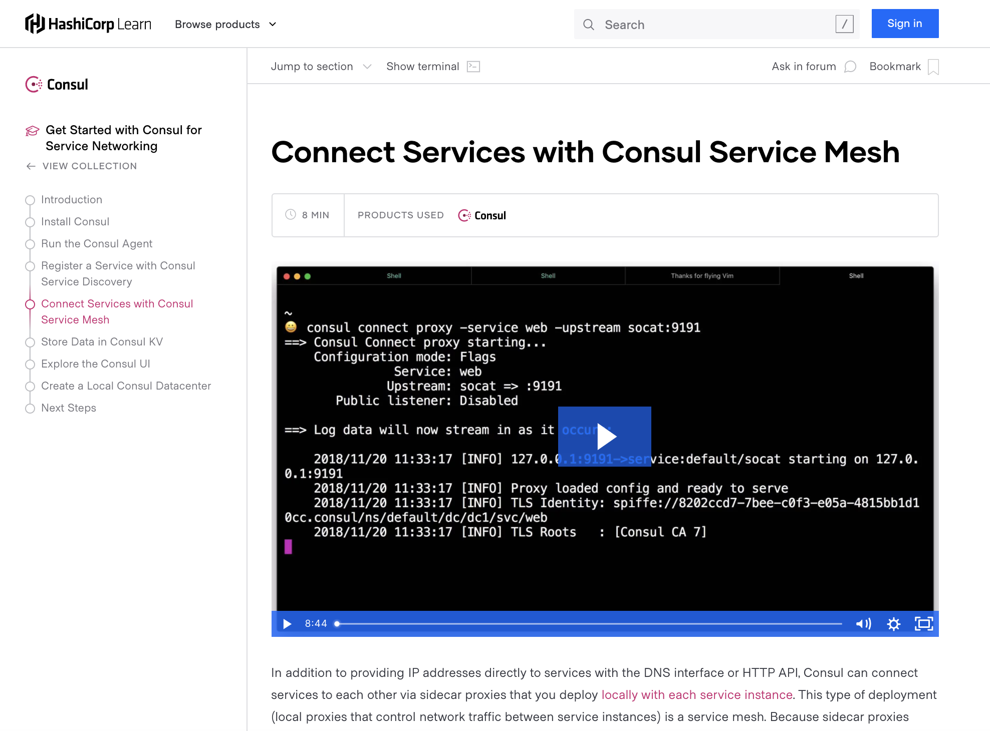 Consul Learn Tutorial