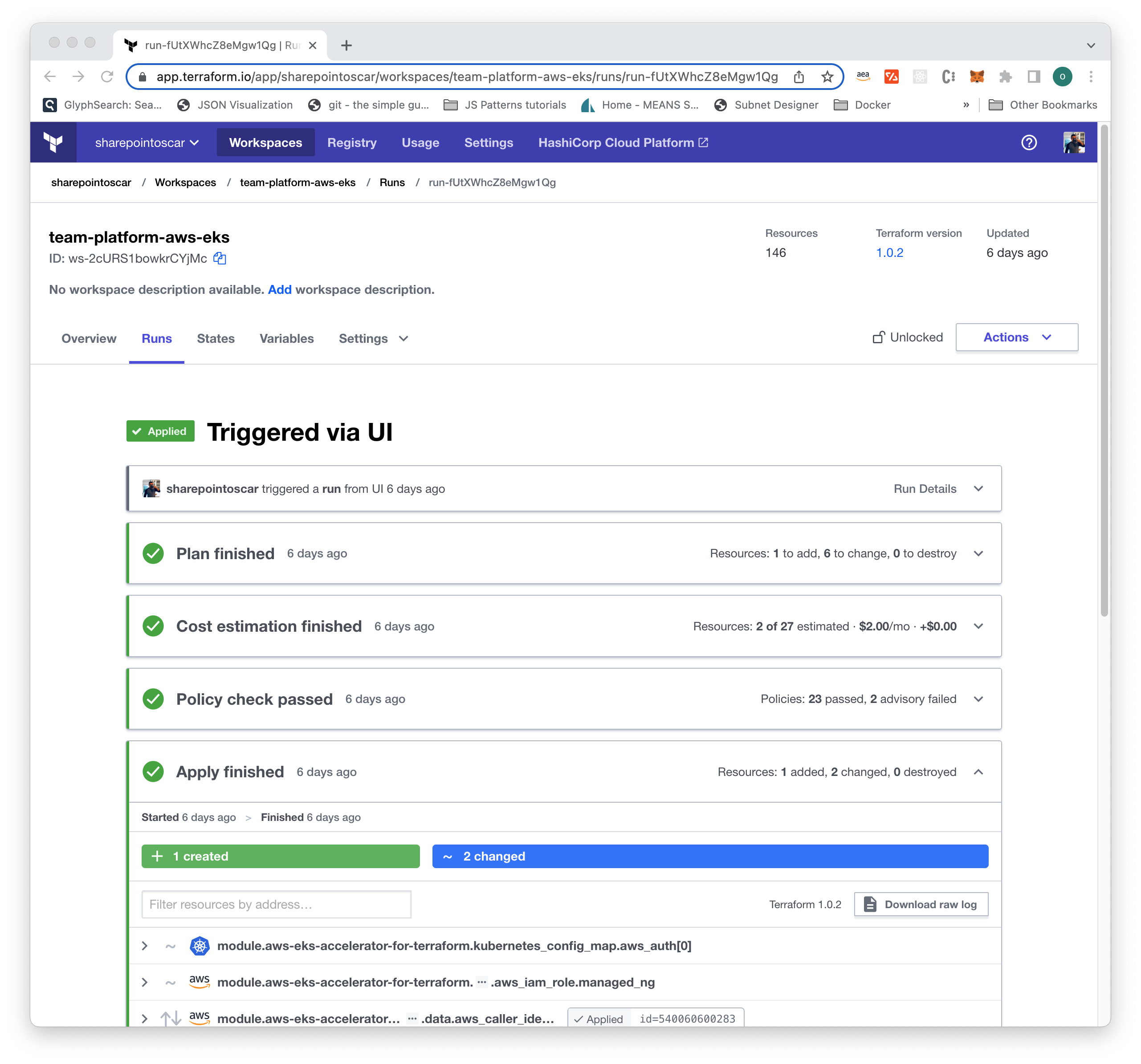 A successful plan - cluster provisioned