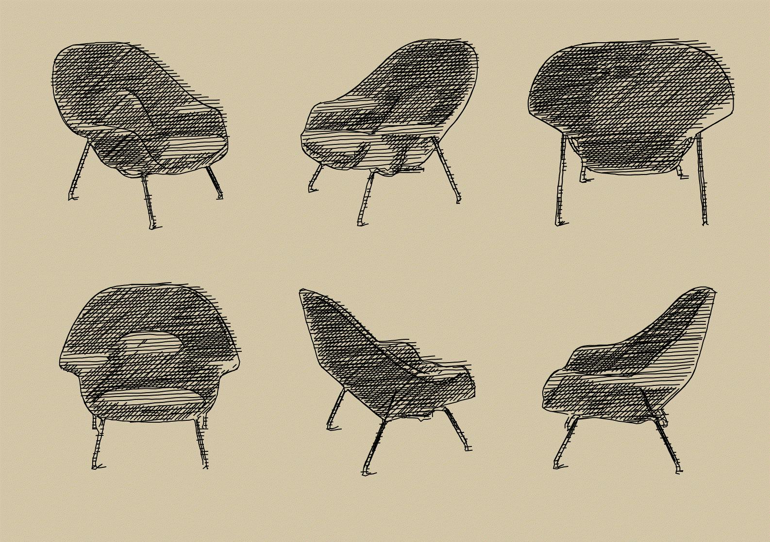 Drawing chairs with a pen plotter