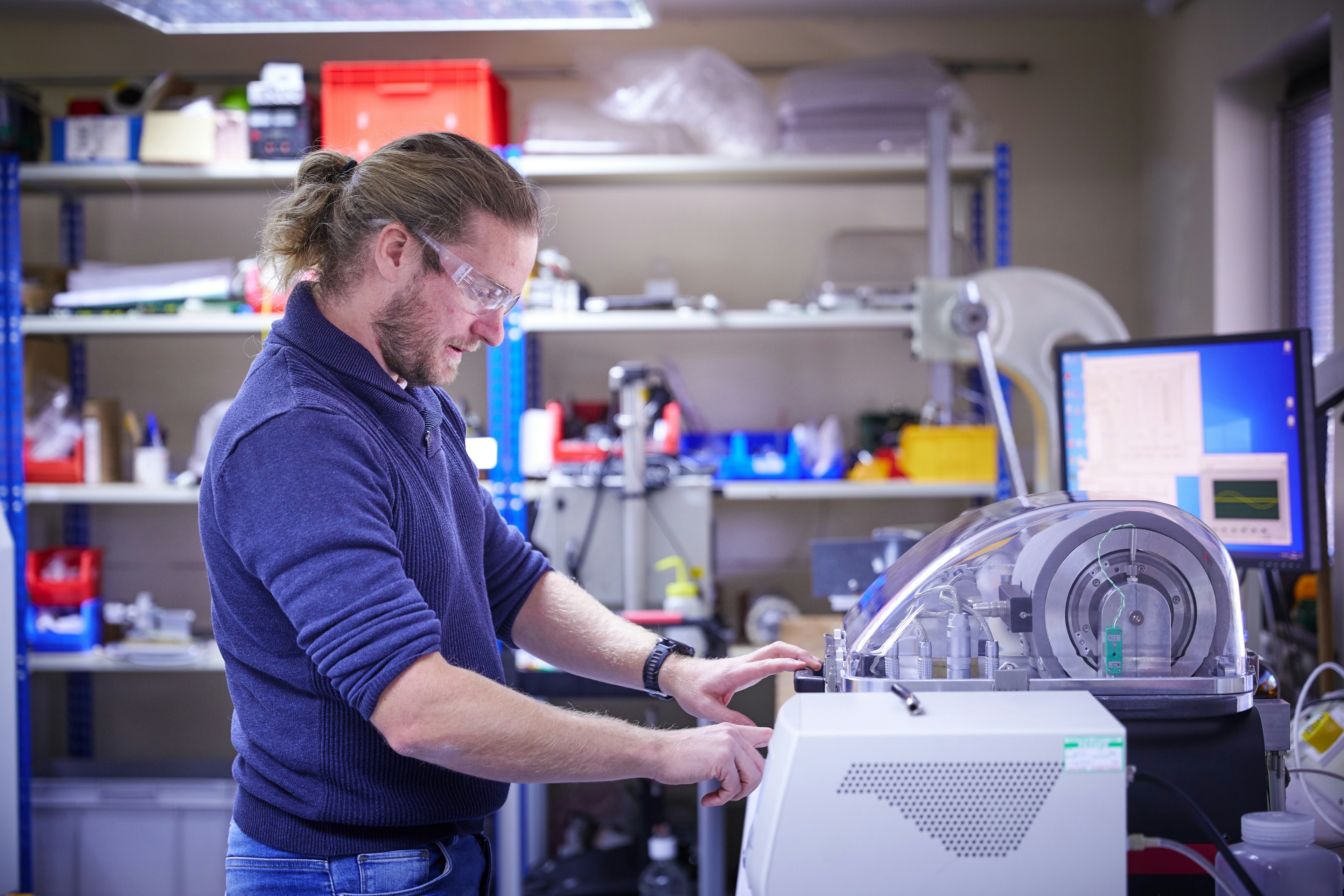 Cambustion test technician working on an AAC