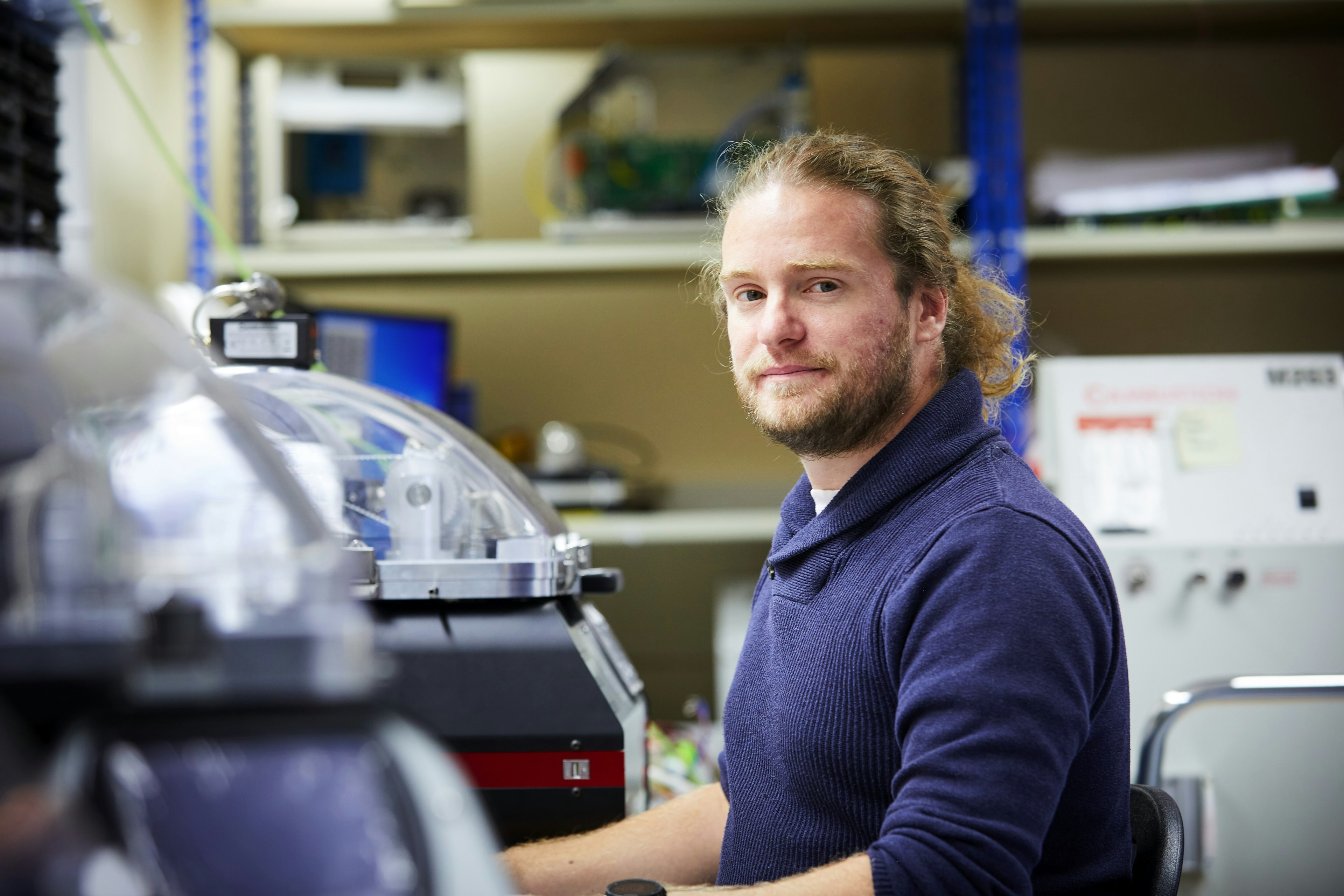 Cambustion aerosol team member in the lab