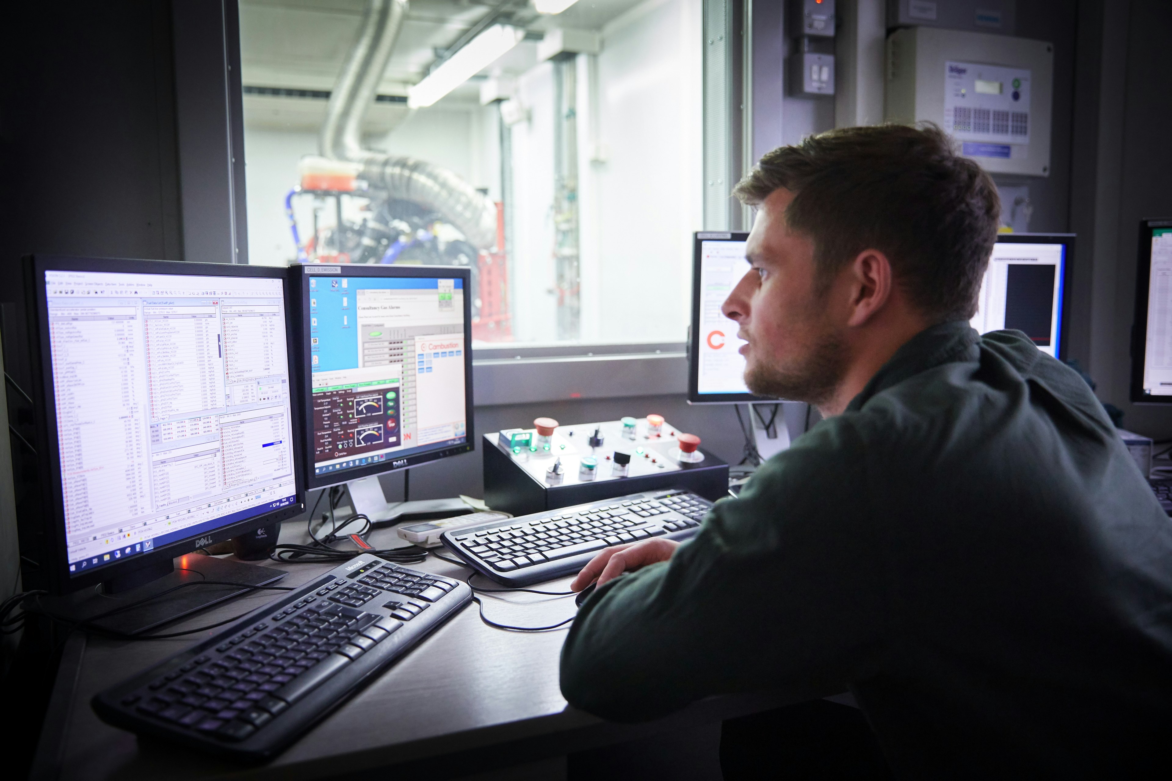 Cambustion engineer controlling engine dynamometer