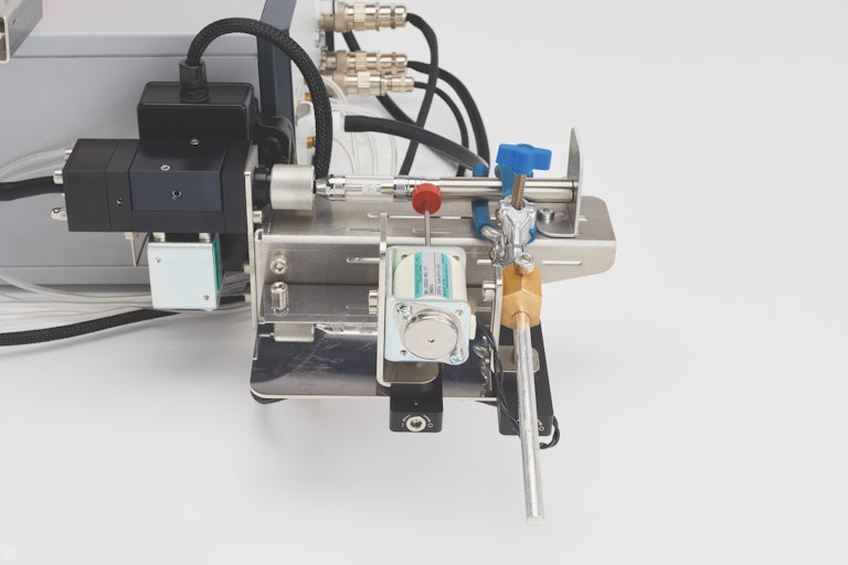 Cambustion SCS with button pusher for vape product development