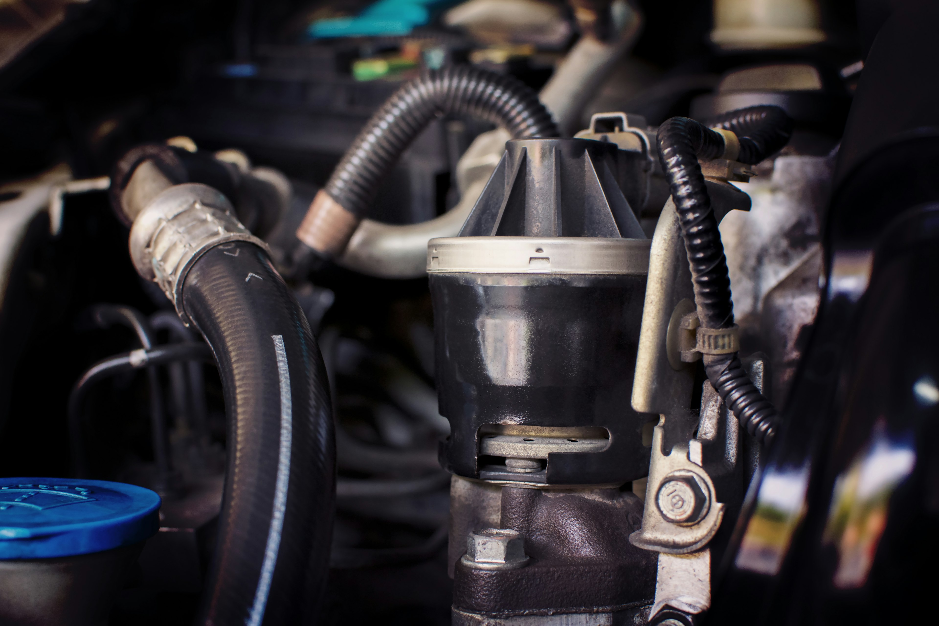 Close up of EGR / EGR valve  in engine bay